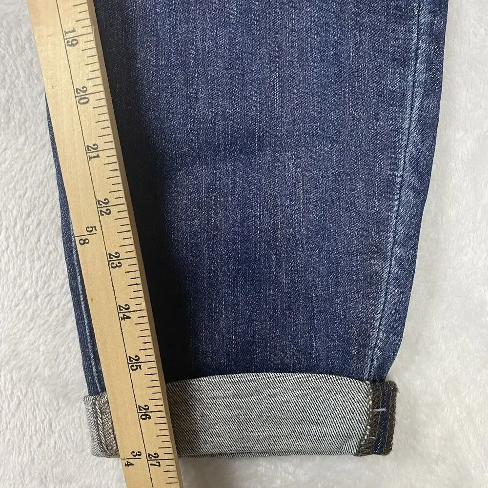 Judy Blue 82428 Slim Fit Cuffed Jeans Womens 13/31 Stretch Blue Dark Wash Denim